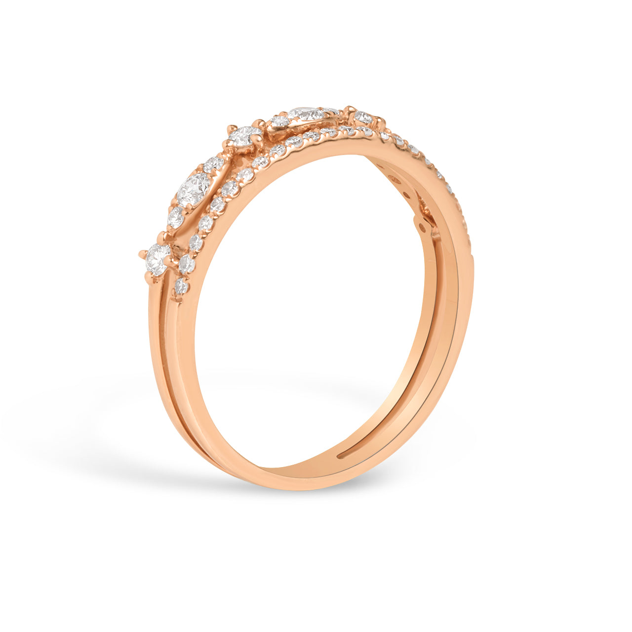 Diamond East-West Marquise Line Stackable Band
