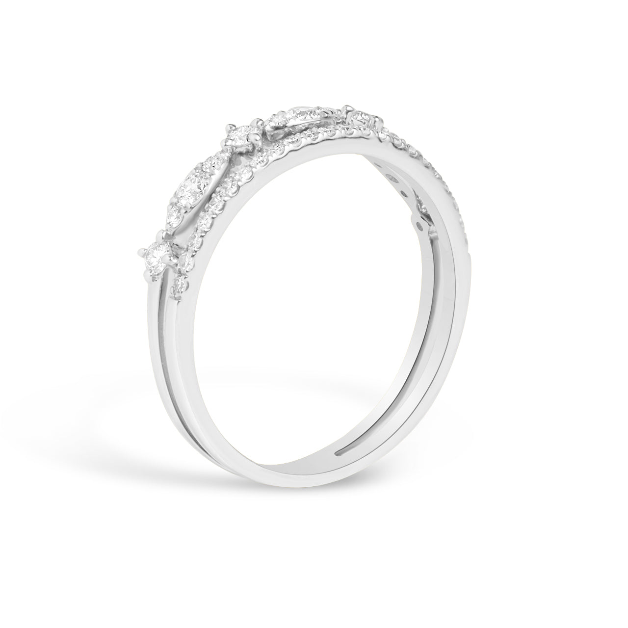 Diamond East-West Marquise Line Stackable Band