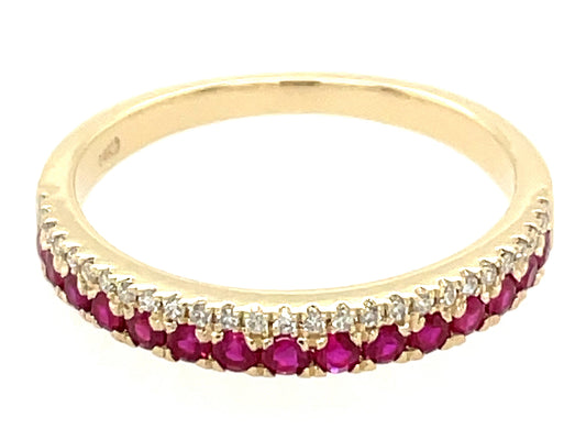 RUBY & DIAMOND 2 ROW RING, 3.0 MM