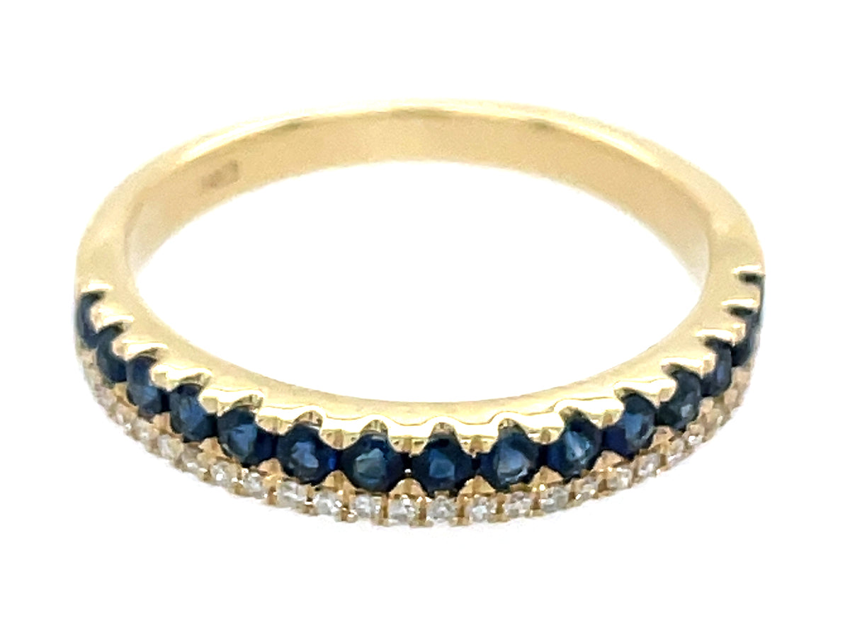 SAPPHIRE & DIAMOND 2 ROW RING