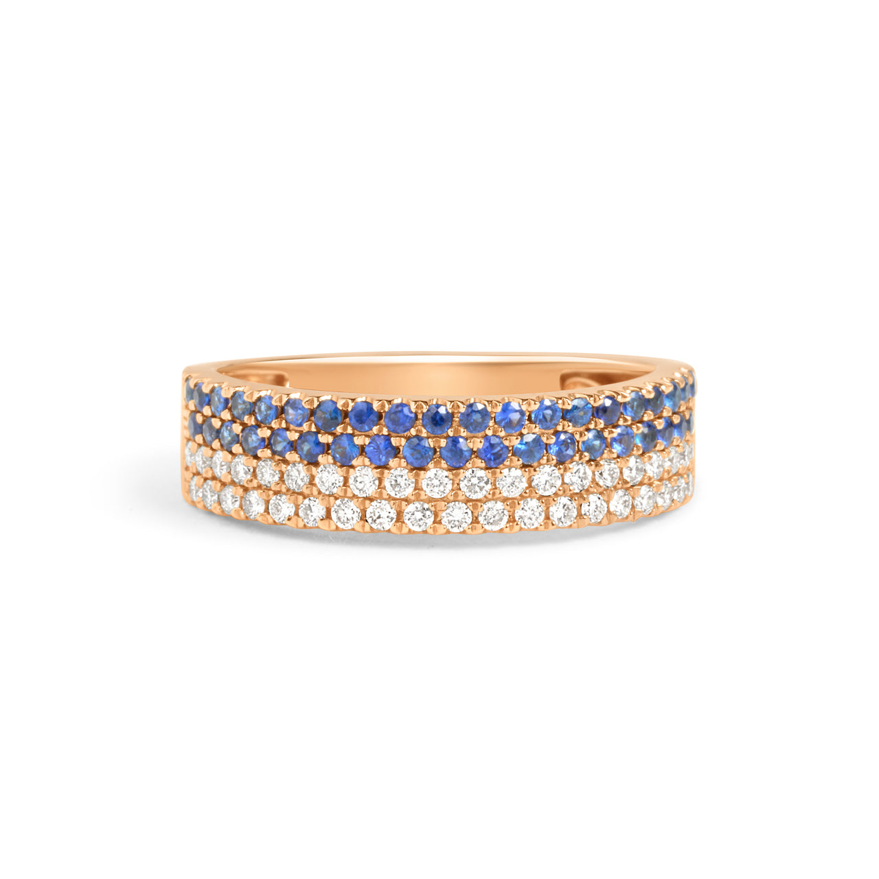 Sapphire & Diamond Pave Duet Band