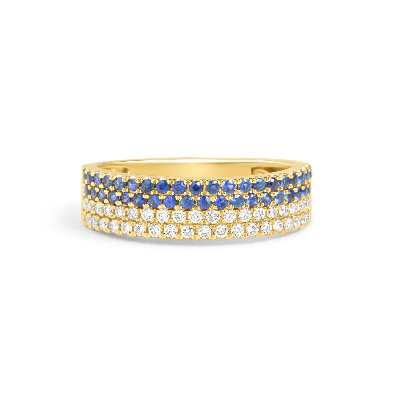 Sapphire & Diamond Pave Duet Band