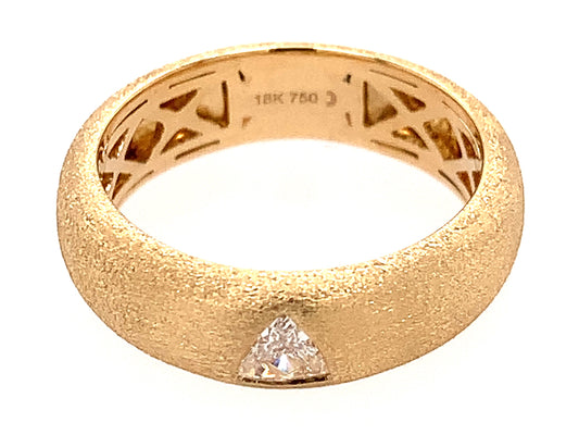 DIAMOND TRILLION BEZEL RING, SATIN FINISH,  18KY (N)