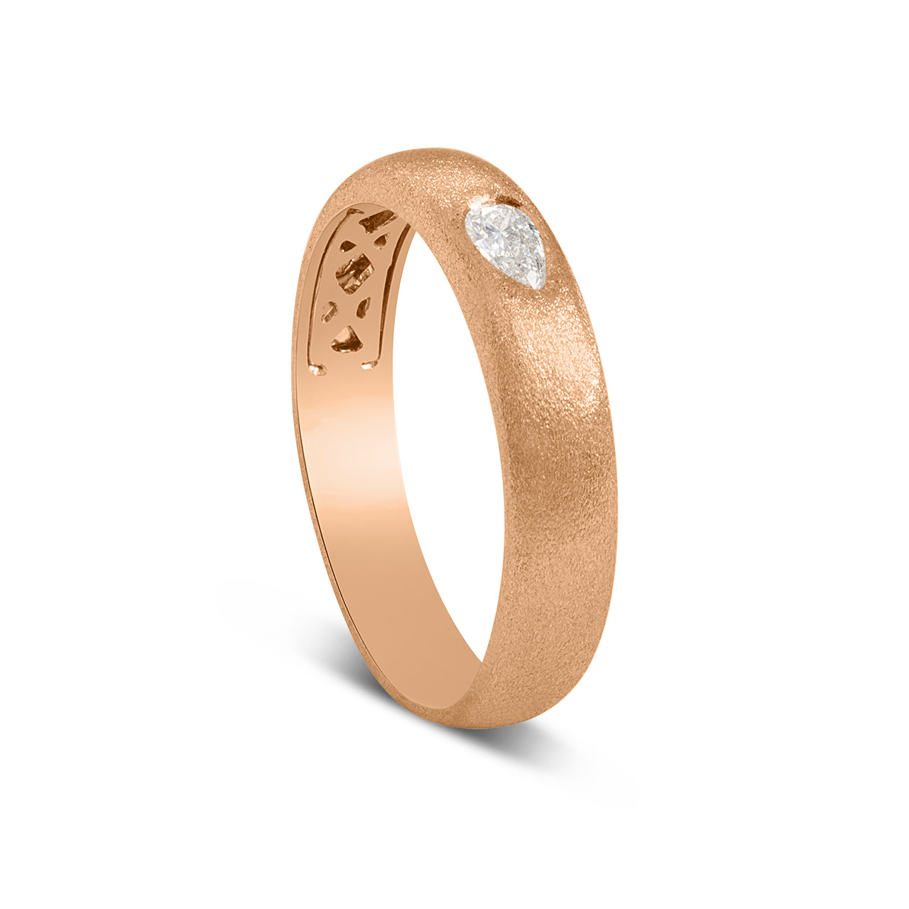 Diamond Pear Bezel Ring