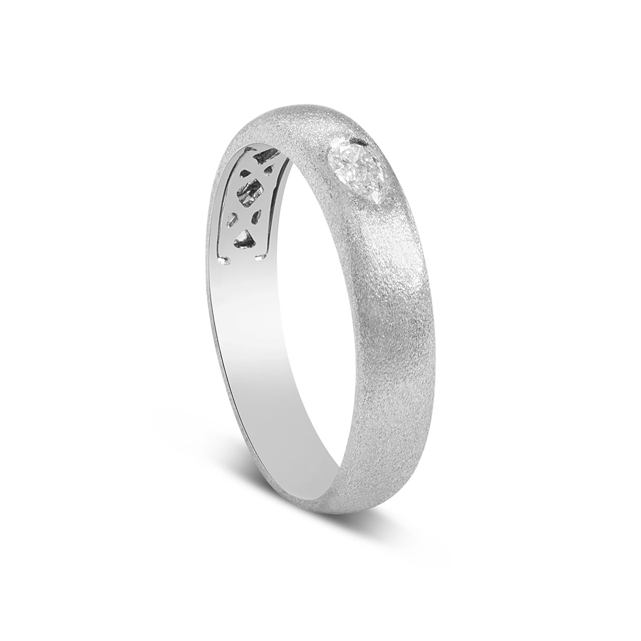 Diamond Pear Bezel Ring