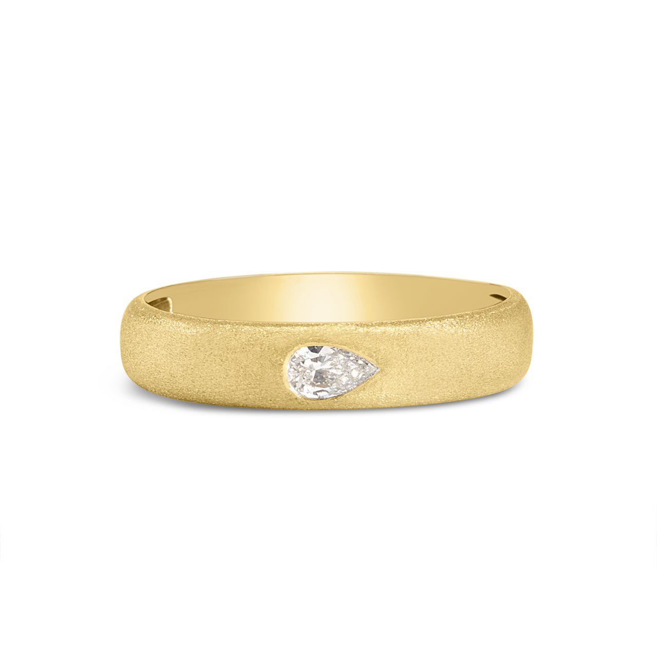 Diamond Pear Bezel Ring