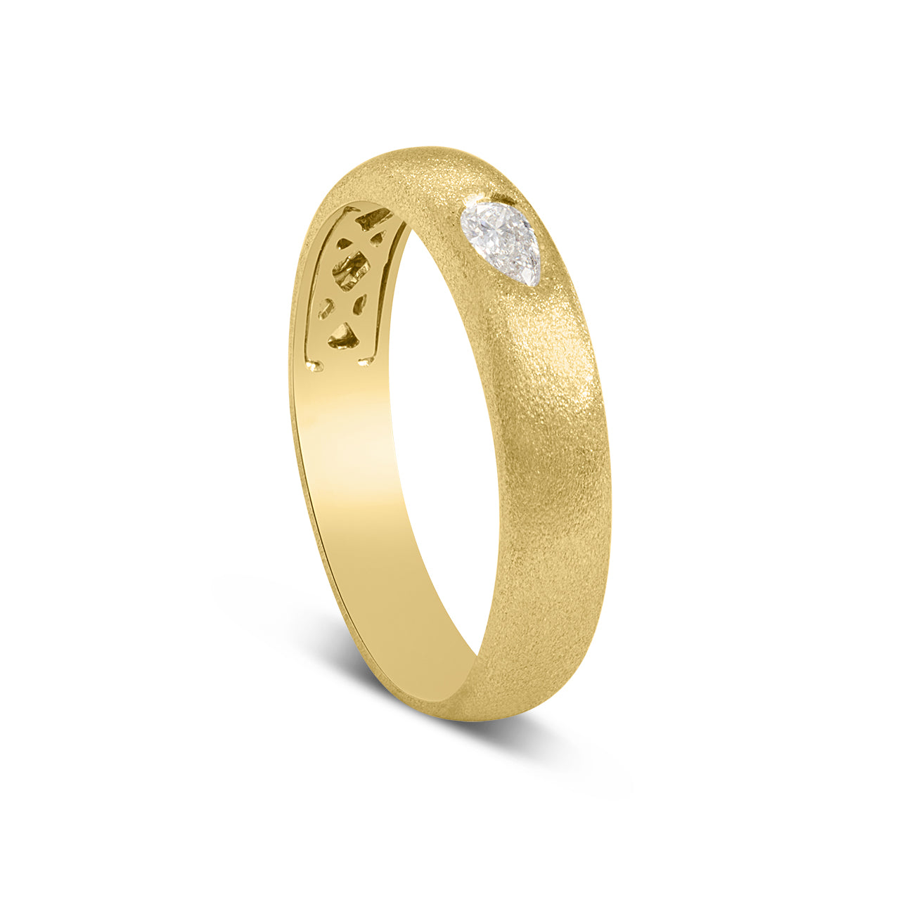 Diamond Pear Bezel Ring