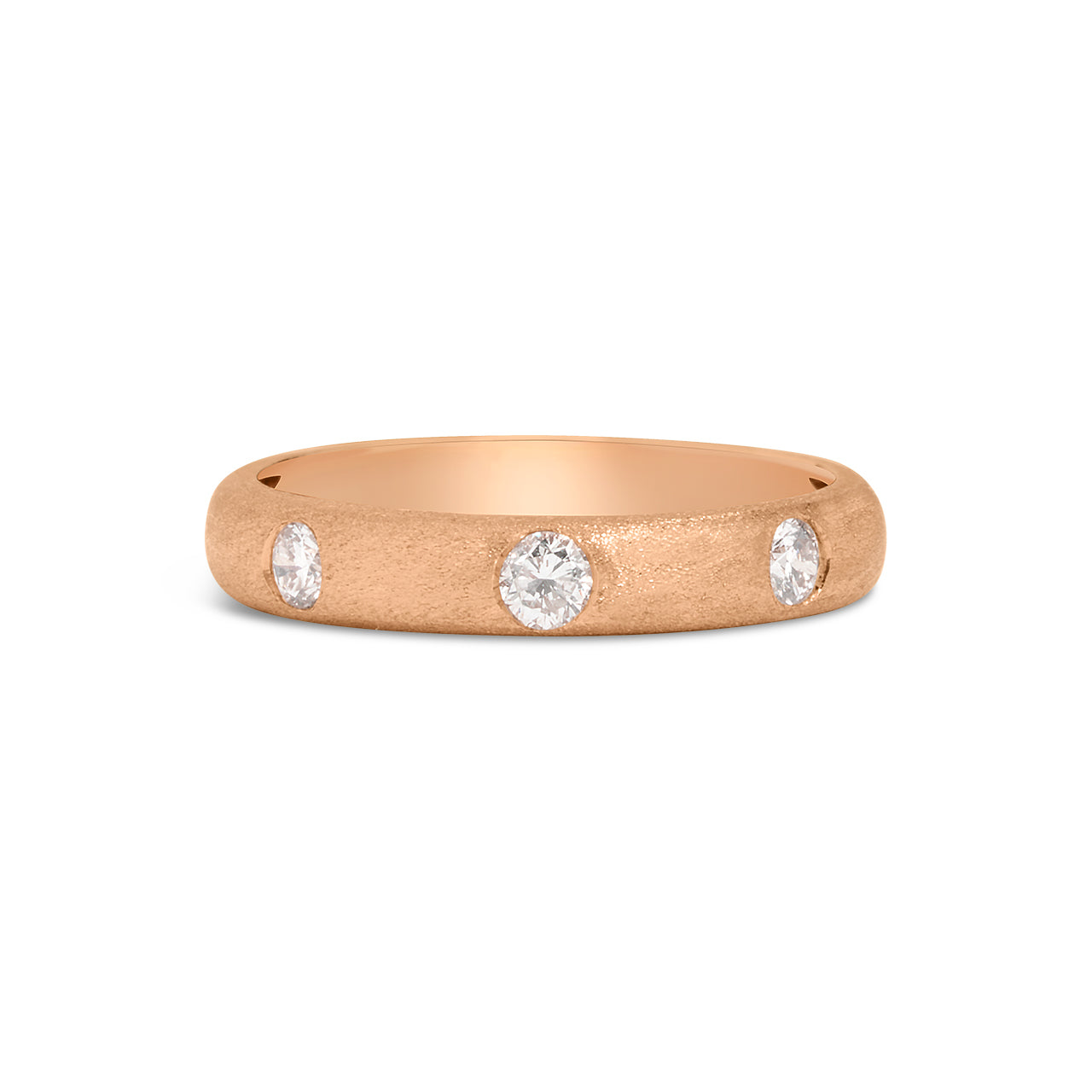 Diamond 3 Stone Flush Band