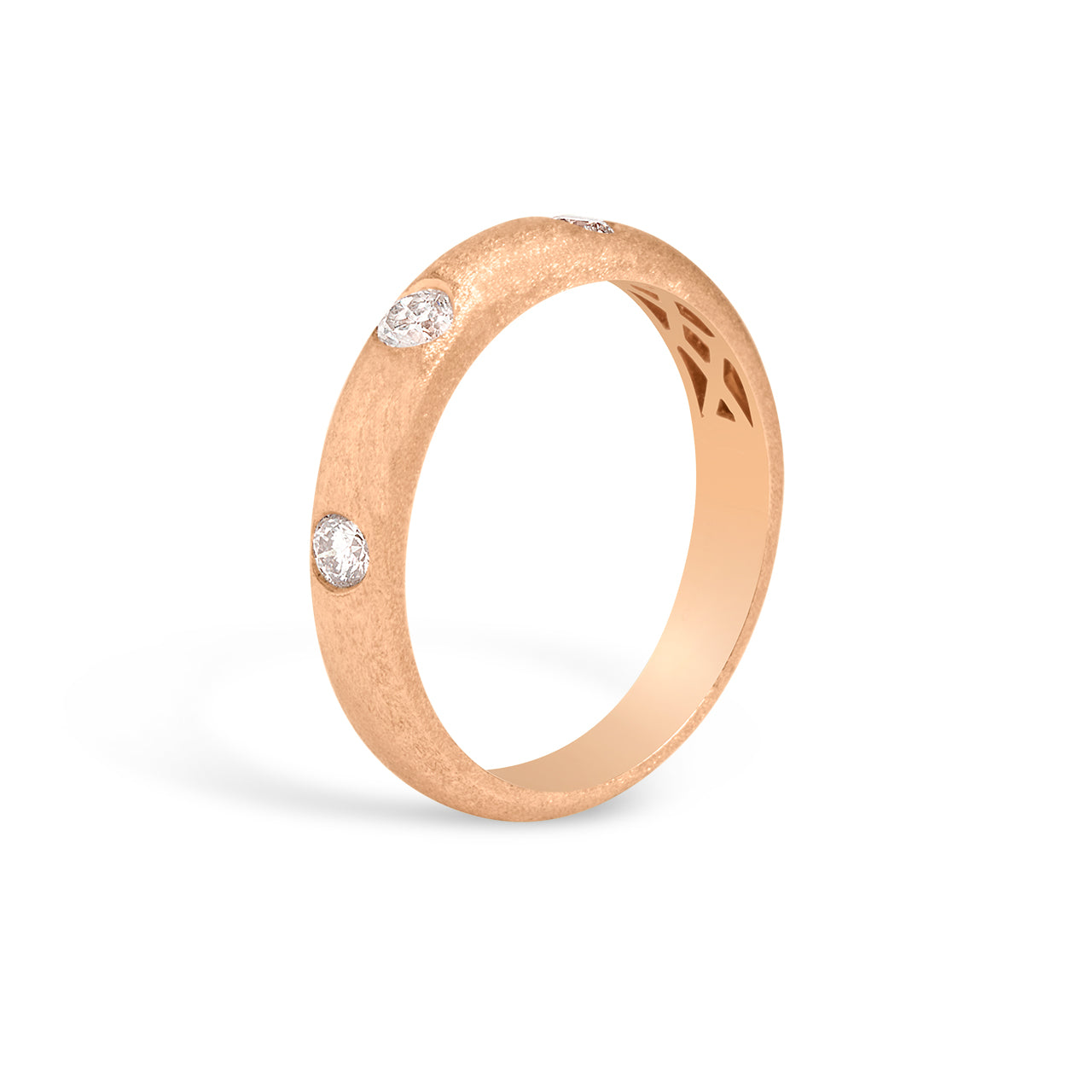 Diamond 3 Stone Flush Band