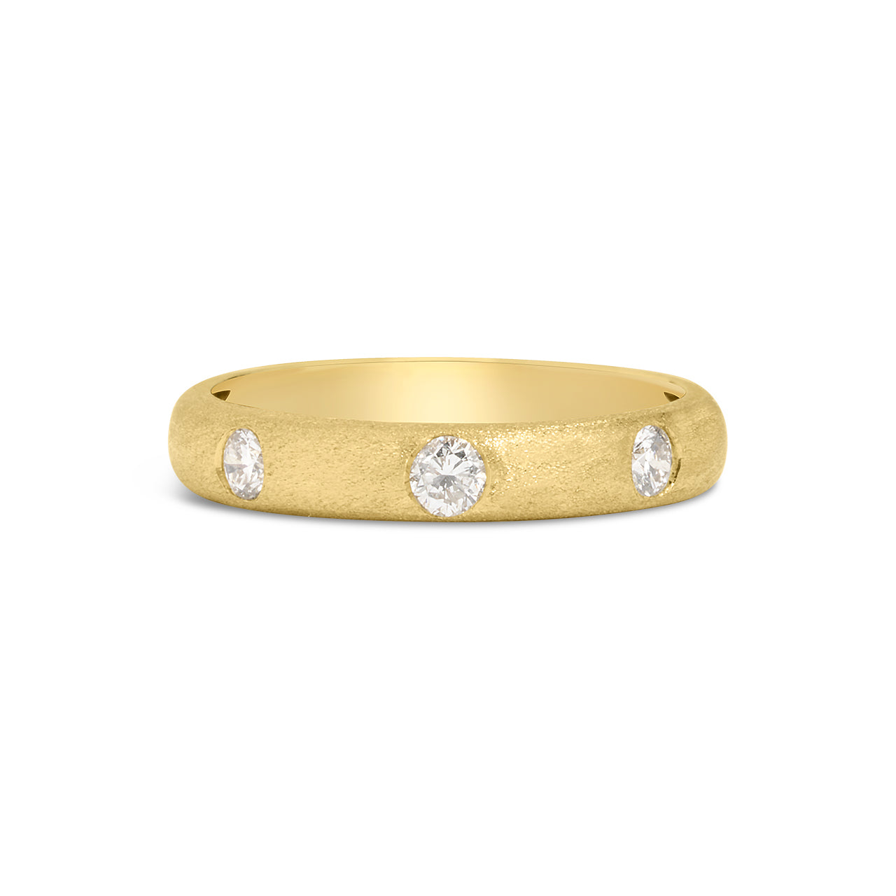 Diamond 3 Stone Flush Band