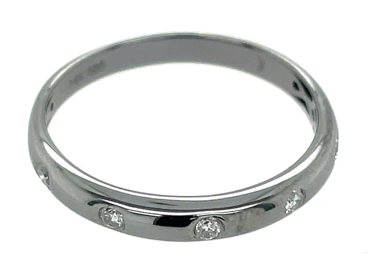 DIAMOND 5 STONE BURNISH SET RING, 14K BLACK FINISH (N)