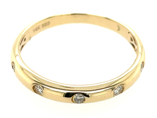 DIAMOND 5 STONE BURNISH SET RING, 14KY (N)