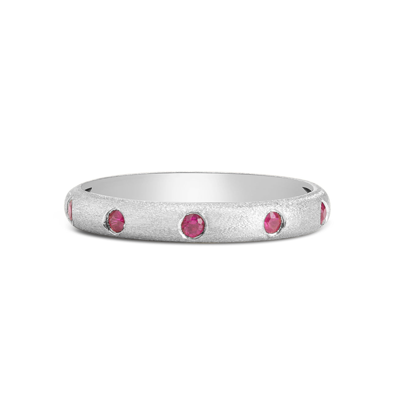Ruby 5 Stone Flush Stackable Band