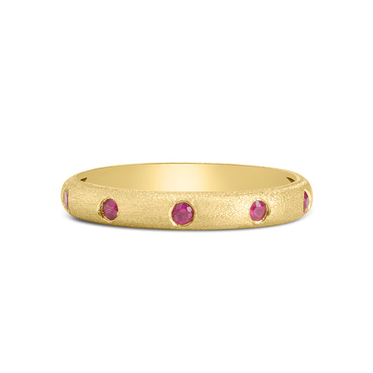 Ruby 5 Stone Flush Stackable Band