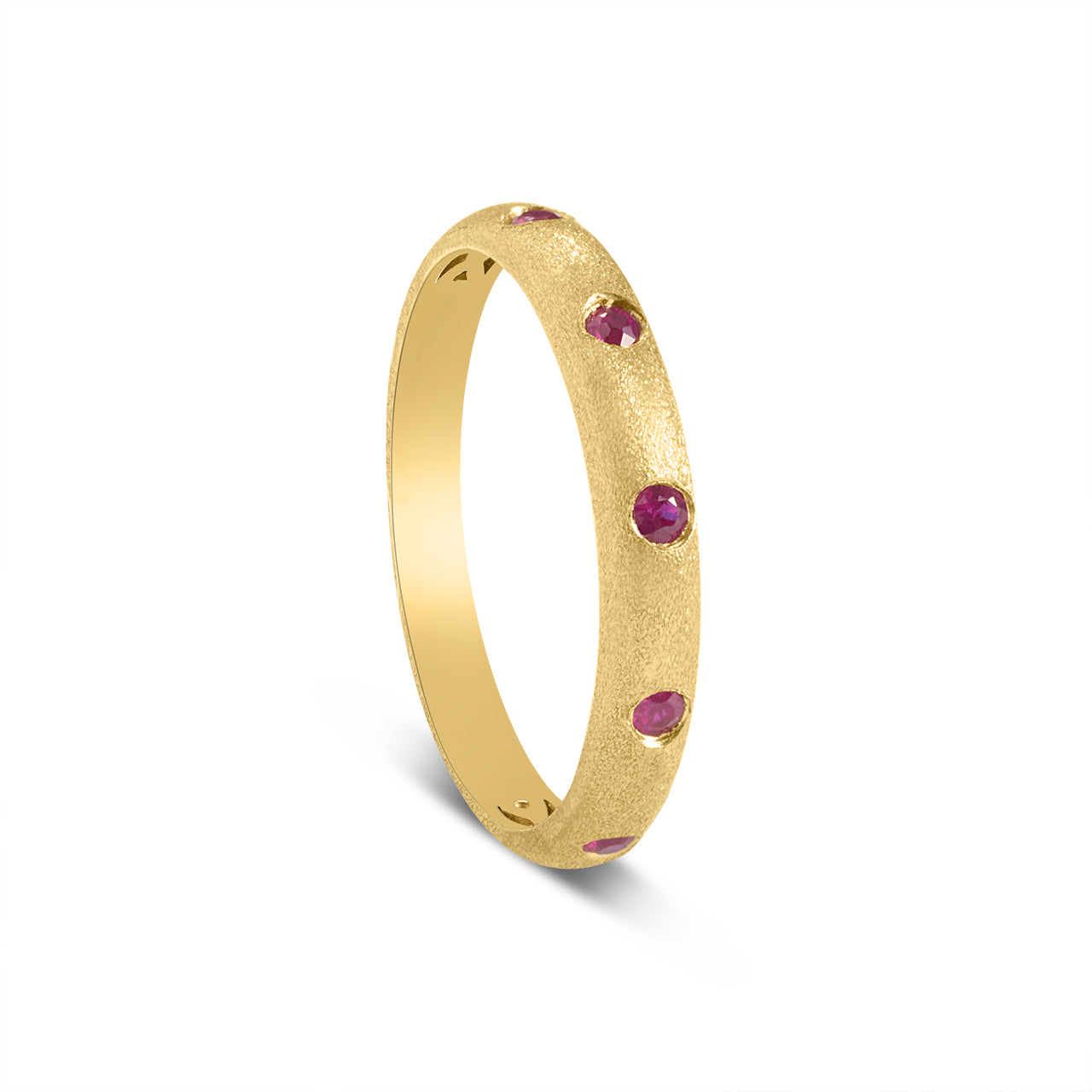 Ruby 5 Stone Flush Stackable Band