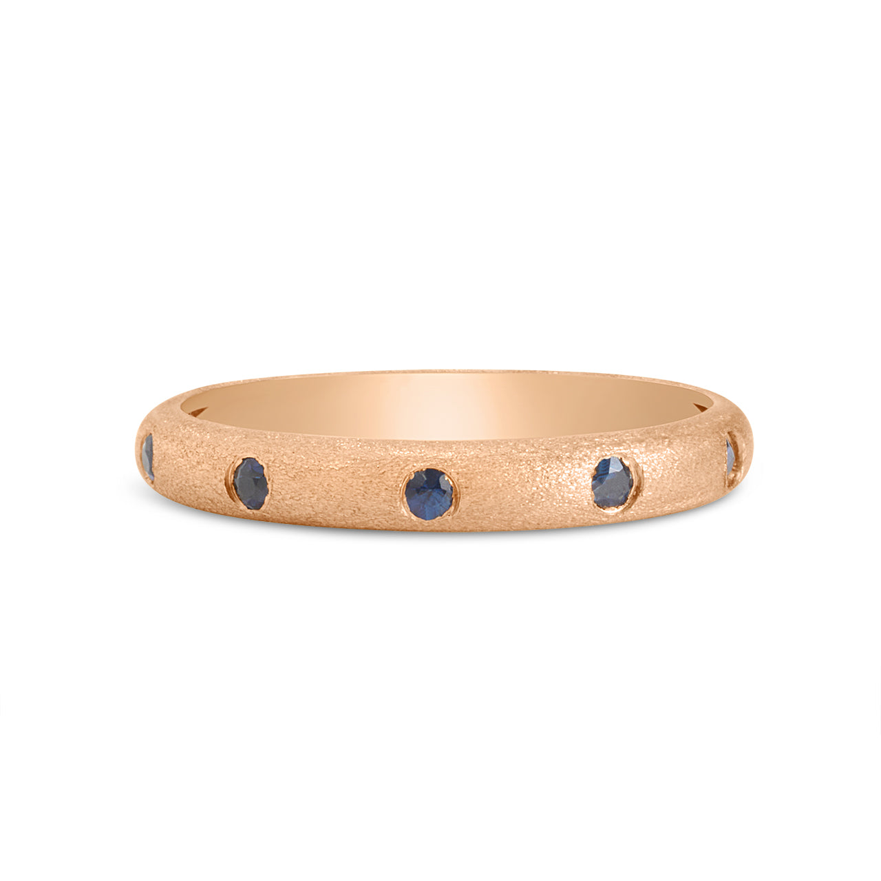 Sapphire 5 Stone Flush Stackable Band