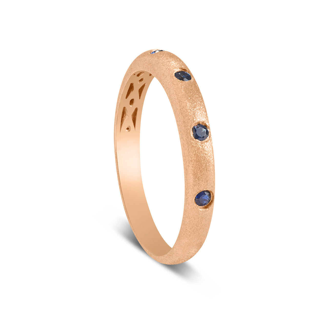 Sapphire 5 Stone Flush Stackable Band