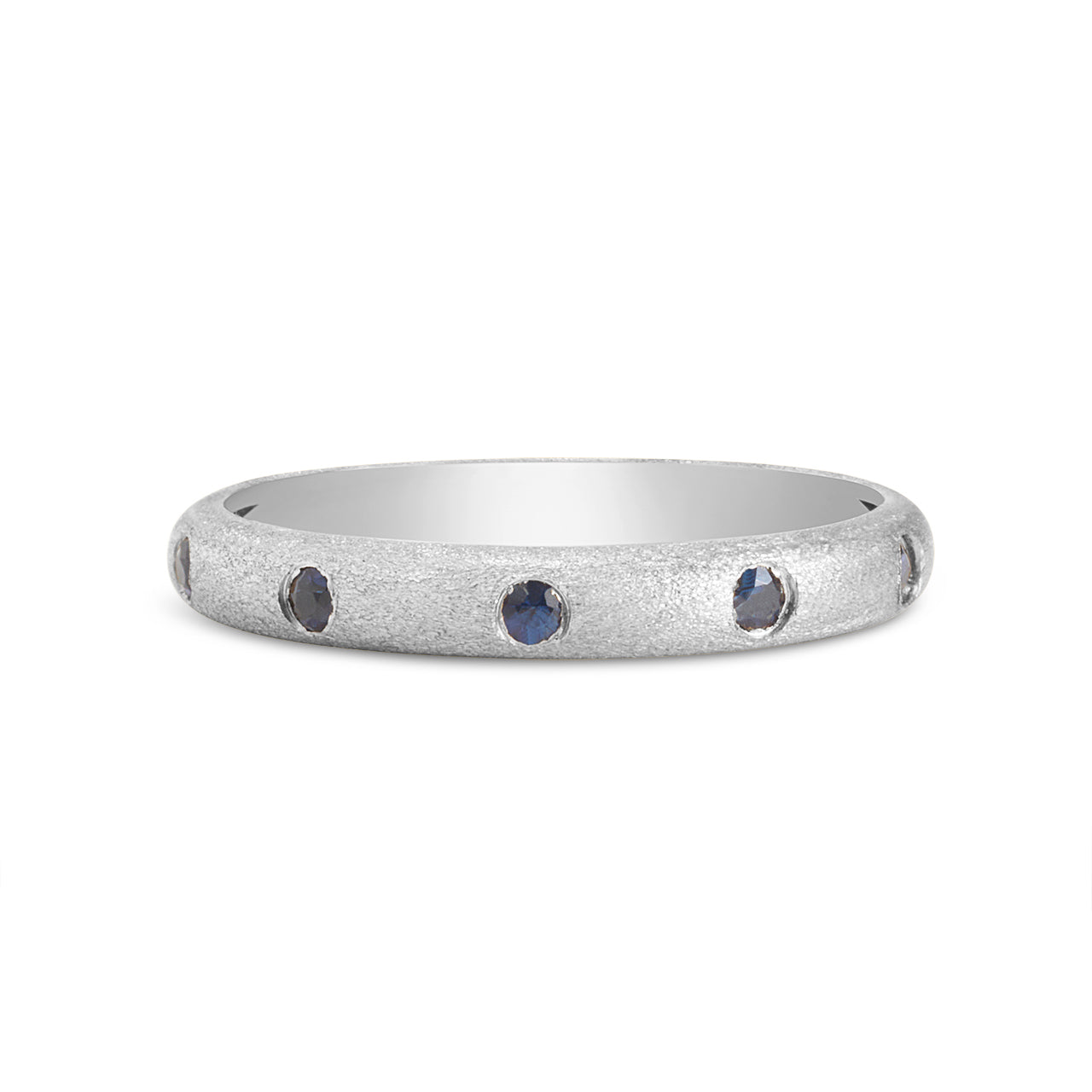 Sapphire 5 Stone Flush Stackable Band