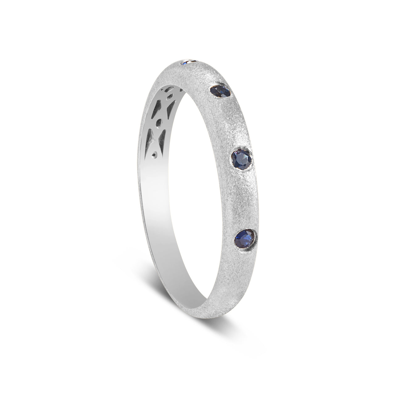 Sapphire 5 Stone Flush Stackable Band