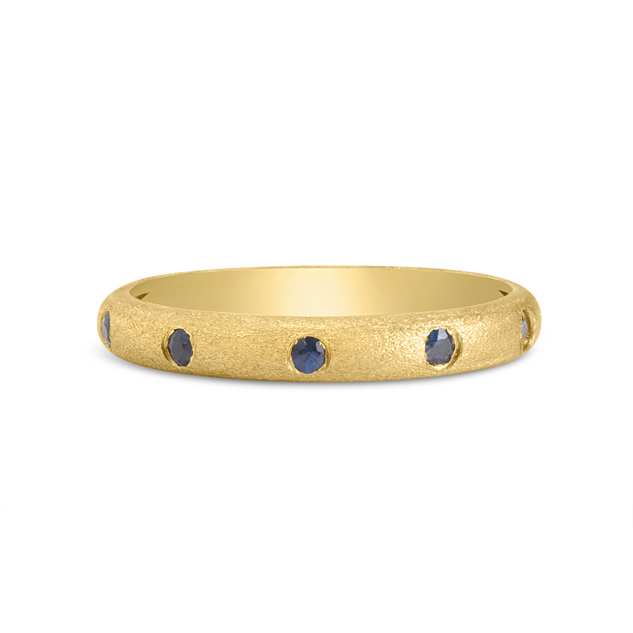Sapphire 5 Stone Flush Stackable Band