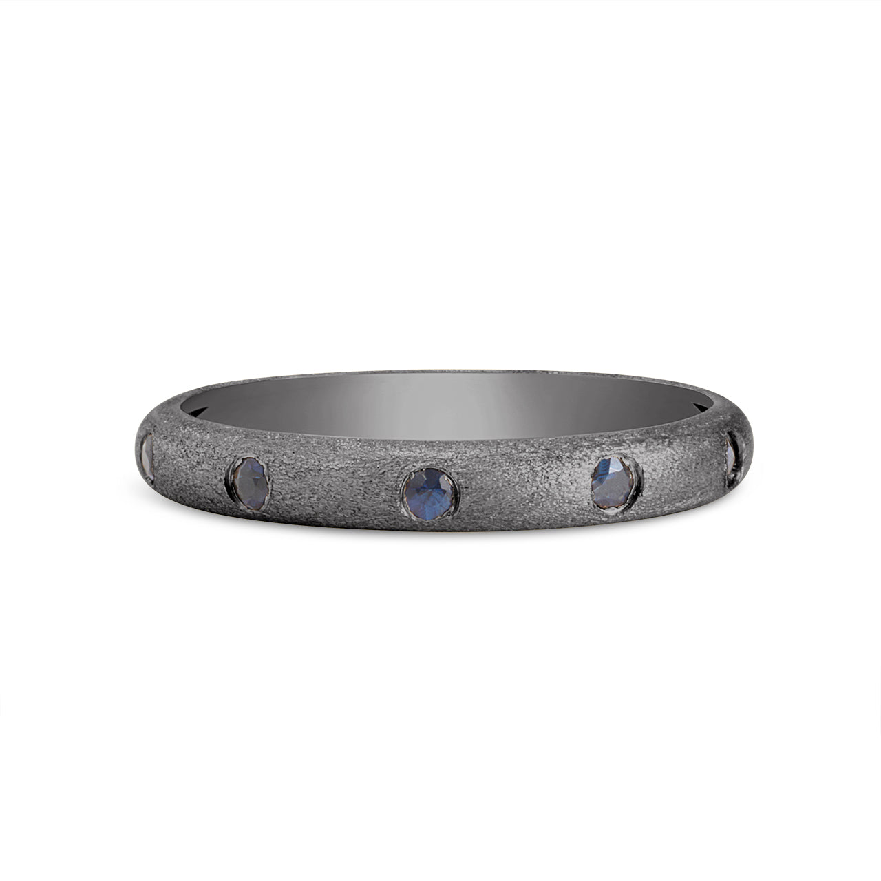Sapphire 5 Stone Flush Stackable Band