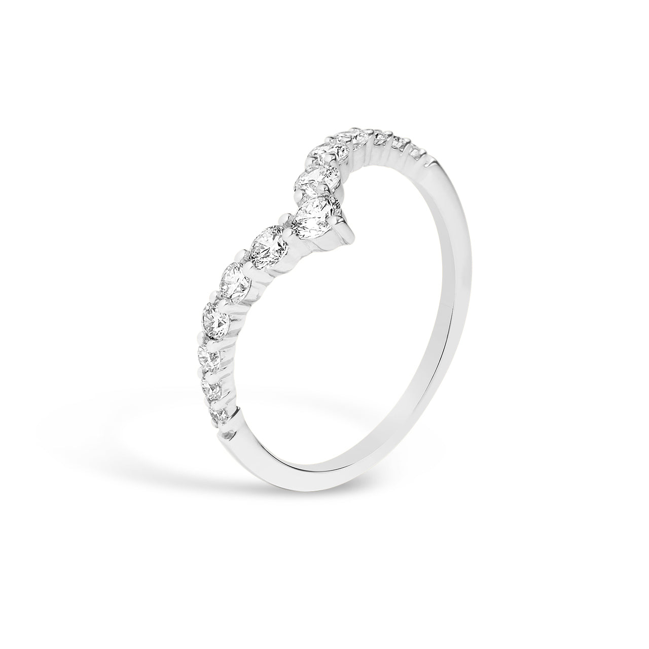 Diamond Chevron Stacking Ring