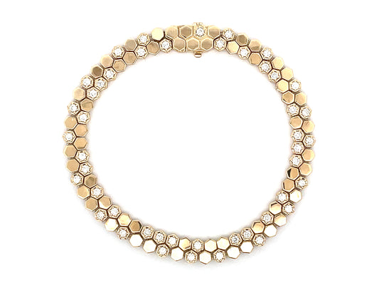 DIAMOND 2 ROW HONEYCOMB BRACELET, 6.2MM