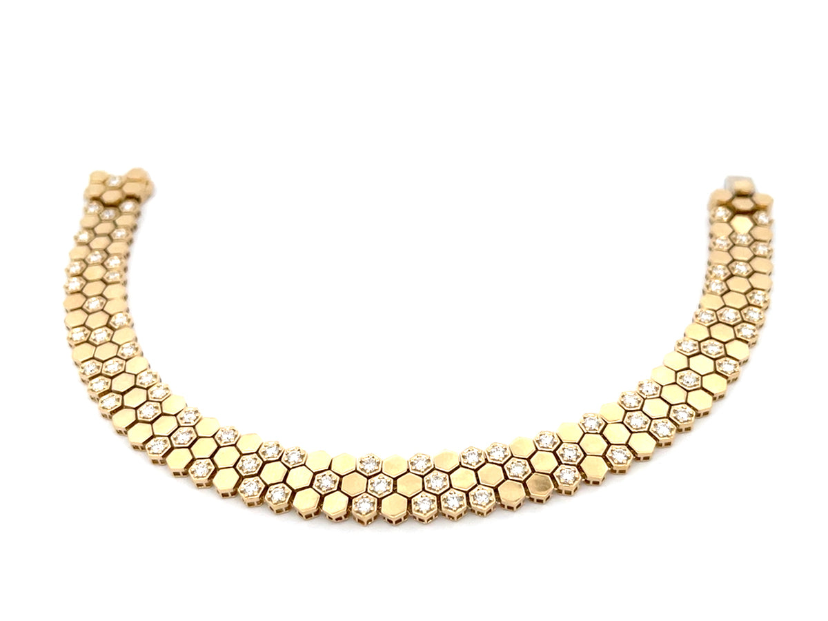 DIAMOND 3 ROW HONEYCOMB BRACELET, 8.9MM