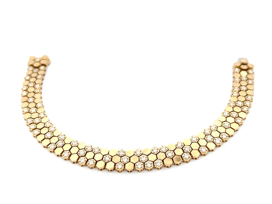 DIAMOND 3 ROW HONEYCOMB BRACELET, 8.9MM
