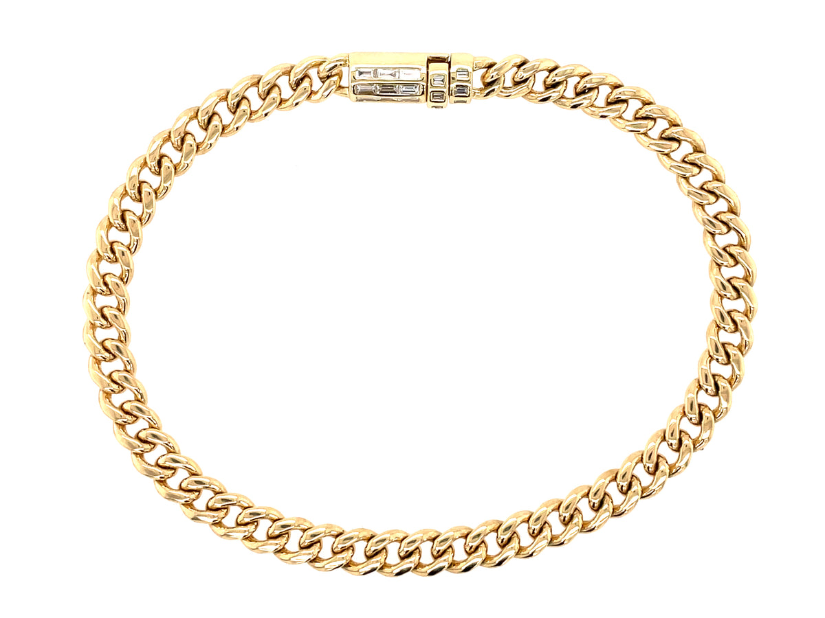 DIAMOND BAGUETTE CYLINDER CHAIN BRACELET