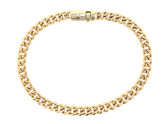 DIAMOND BAGUETTE CYLINDER CHAIN BRACELET