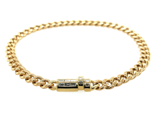 DIAMOND BAGUETTE CYLINDER CHAIN BRACELET