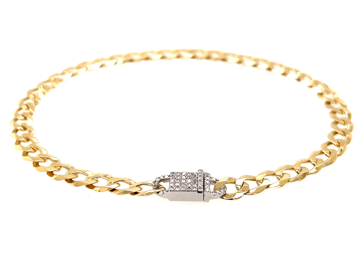 DIAMOND LARGE LINK CHAIN BRACELET