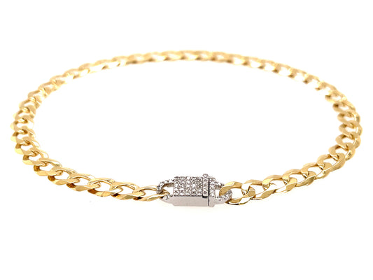 DIAMOND LARGE LINK CHAIN BRACELET