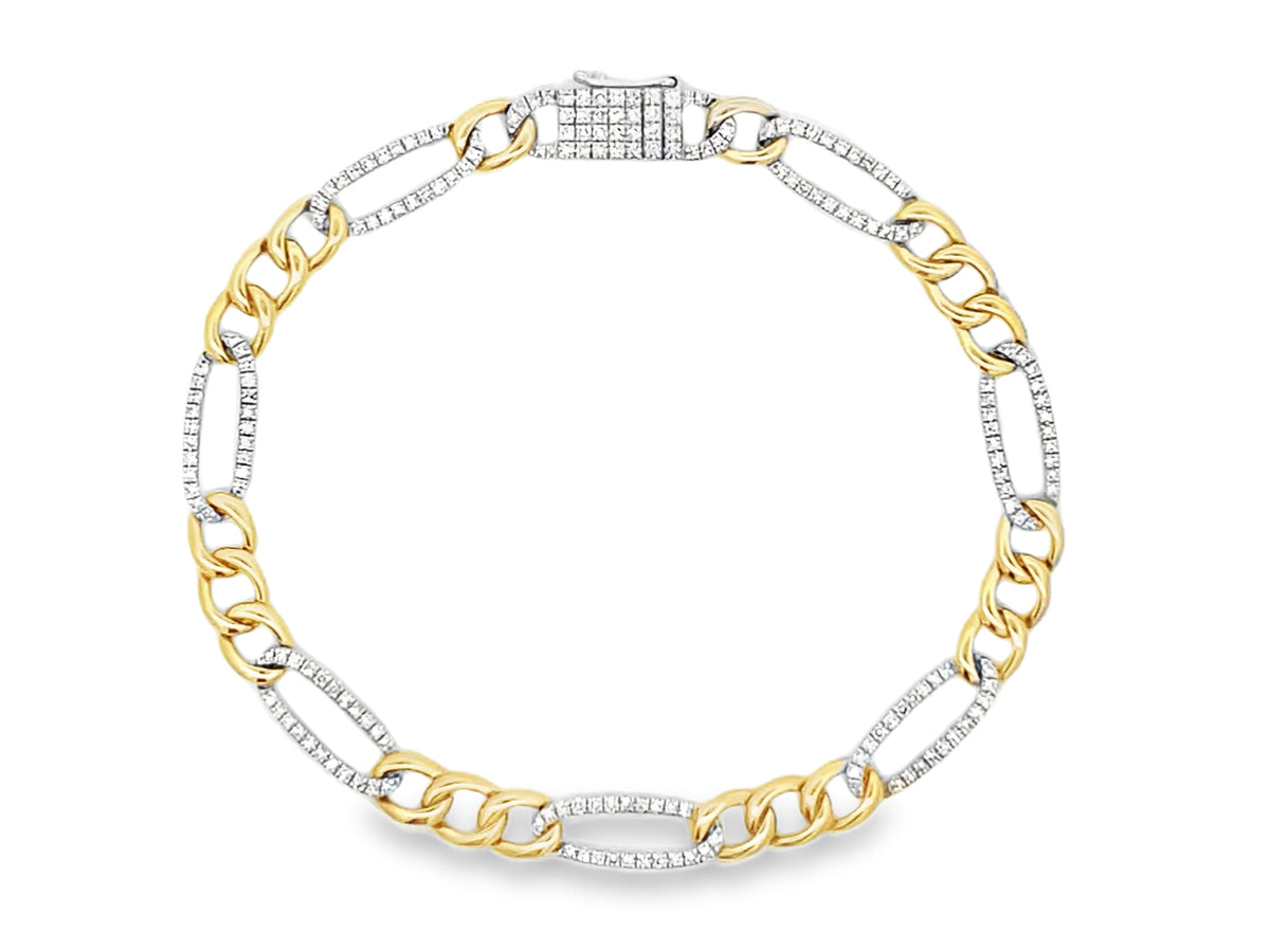 DIAMOND PAVE LINK BRACELET, 7"