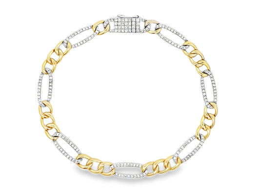 DIAMOND PAVE LINK BRACELET, 7"