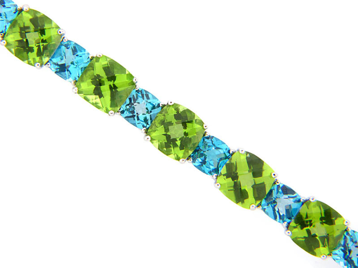 CHB BLUE TOPAZ & PERIDOT BRACELET