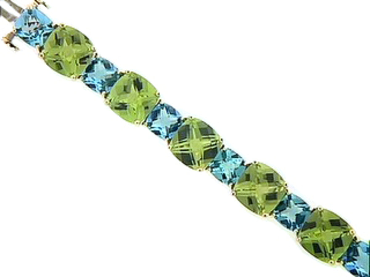 CHB BLUE TOPAZ & PERIDOT BRACELET