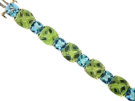 CHB BLUE TOPAZ & PERIDOT BRACELET