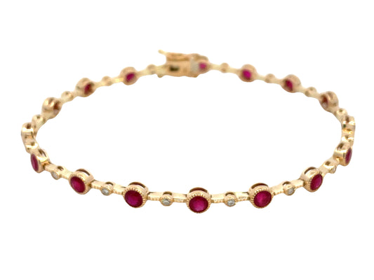 RUBY & DIAMOND ALTERNATING BRACELET