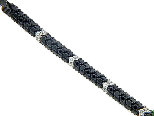 BLACK & WHITE DIAMOND BRACELET, 18KW (R/N)