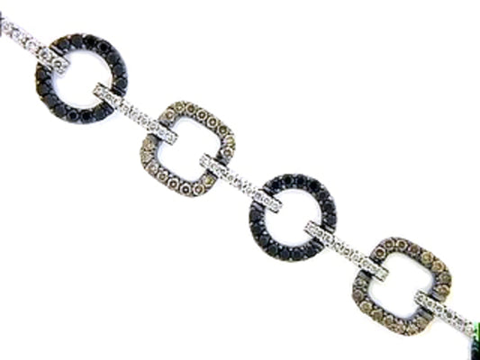 BLACK, BROWN & WHITE DIAMOND BRACELET