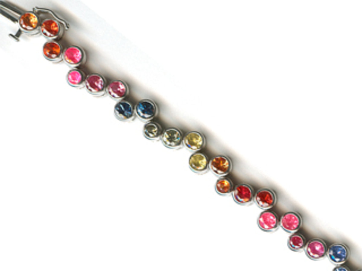 RAINBOW SAPPHIRE & DIAMOND BRACELET