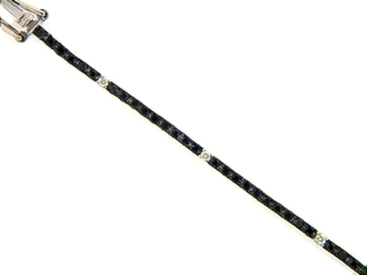 BLACK & WHITE DIAMOND BRACELET, 14KW (R/H) SPECIAL