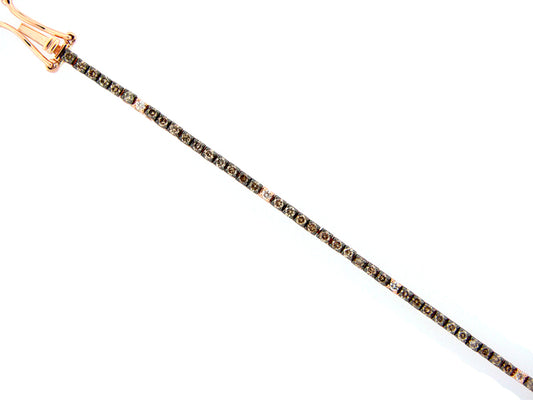 BROWN & WHITE DIAMOND BRACELET, 14KR (N)