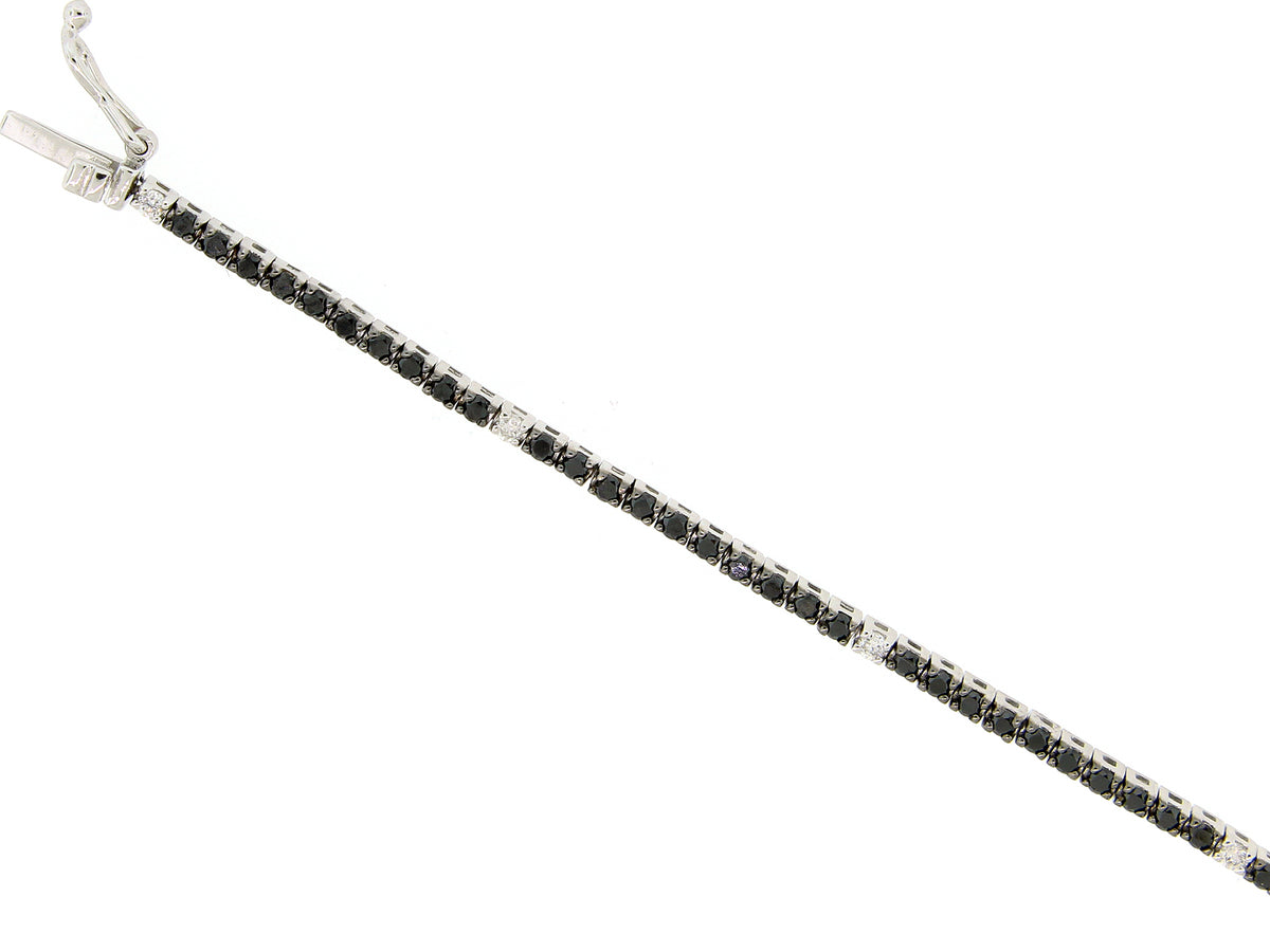BLACK & WHITE DIAMOND BRACELET, 14KW (R/H)