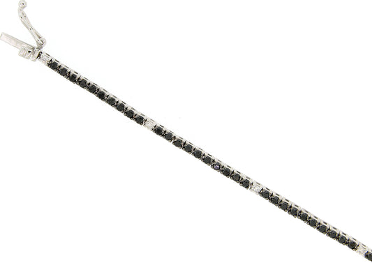 BLACK & WHITE DIAMOND BRACELET, 14KW (R/H)
