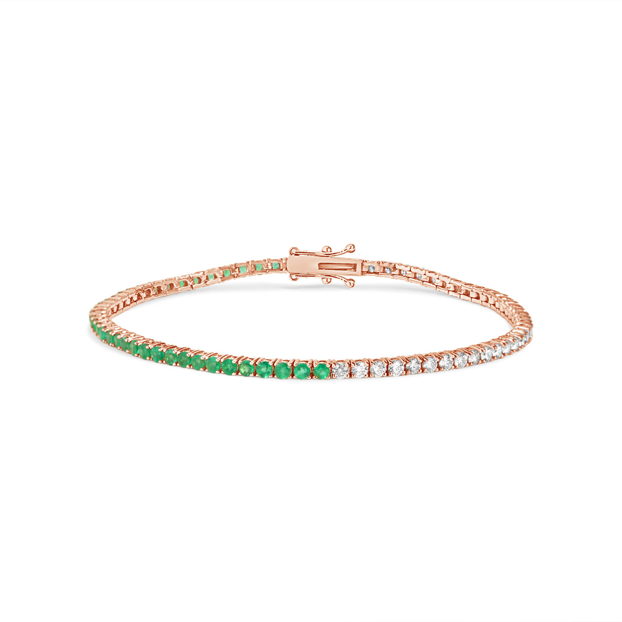 Emerald & Diamond Tennis Bracelet