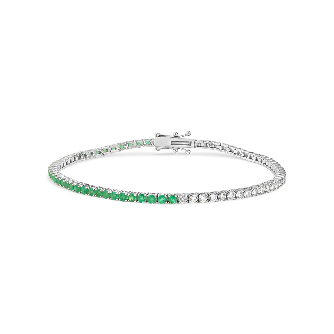 Emerald & Diamond Tennis Bracelet