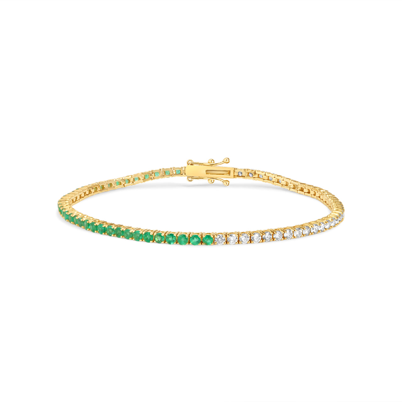 Emerald & Diamond Tennis Bracelet